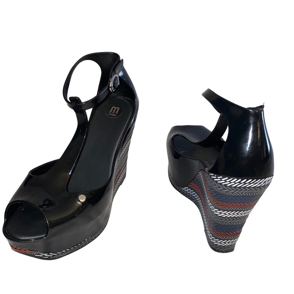 Melissa Peace T-Strap Peep Toe Wedges